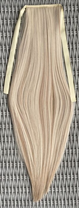 Premium Ultra Włosy doczepiane, blond, pasemka, refle, kucyk, 565.