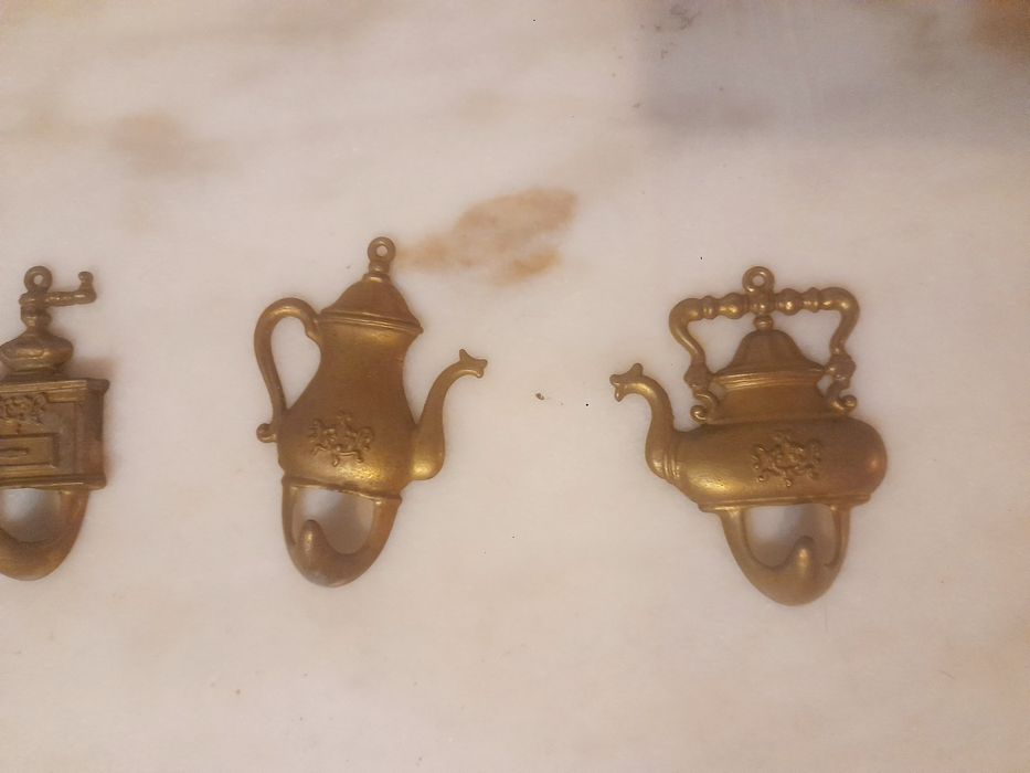 Conjunto de 3 Ganchos Vintage em Latão