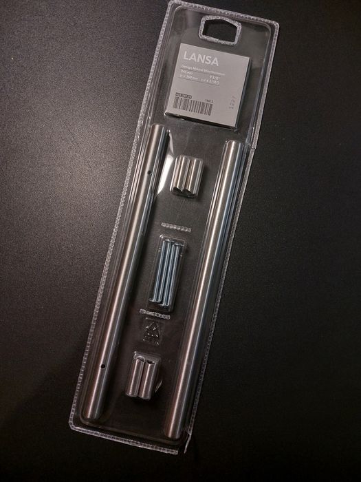 Uchwyty meblowe  Ikea, "Lansa", 3 szt., 24,5 cm.