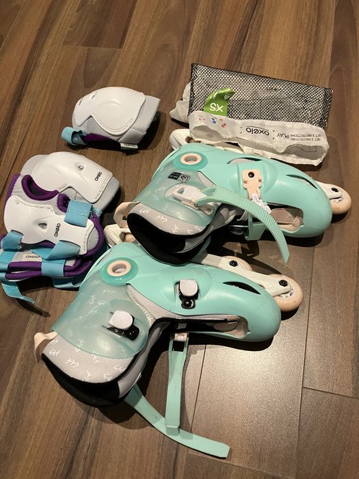 Patins Oxelo 34/6 + Proteções