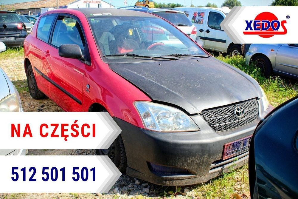 Toyota Corolla E12 2004 1.4VVTI 4ZZ-FE HB5D (MASKA, ZDERZAK, LAMPA, BŁOTNIK, DRZWI, SZYBA, FOTEL)