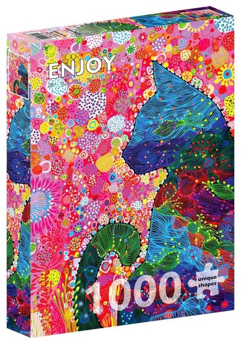 Puzzle 1000 Kolorowy kot pudełko,235x335 mm