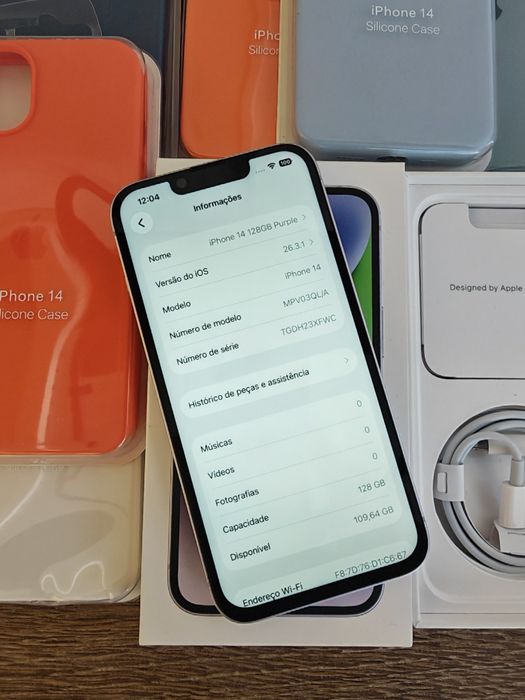 iPhone 14 6.1" 128GB  Purple Bom estado   Aceito Retomas