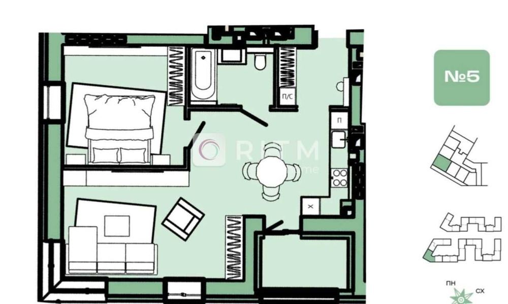 Продається 2-кімнатна квартира в ЖК “ХВОЯ”