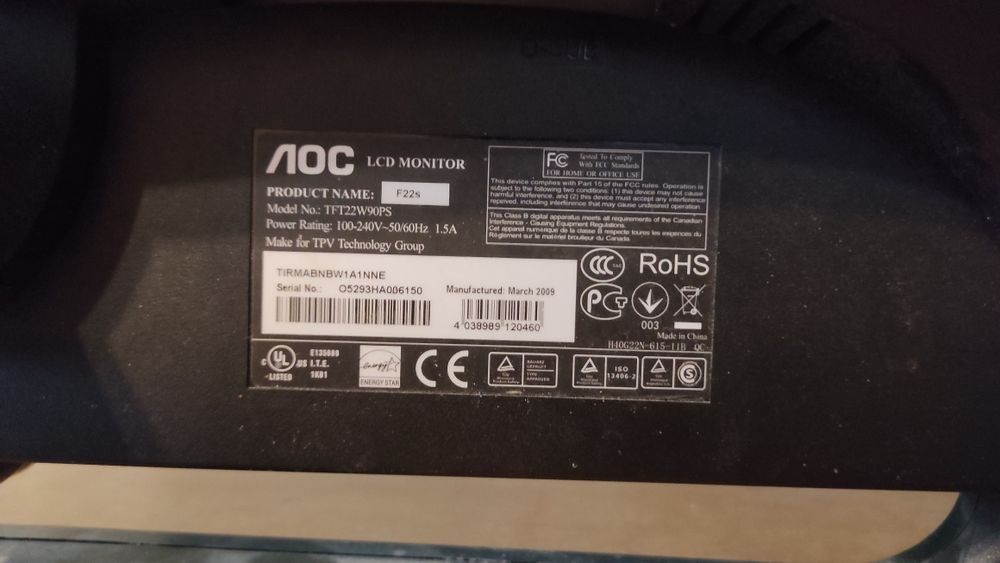 Монітор 19 дюймів АОС