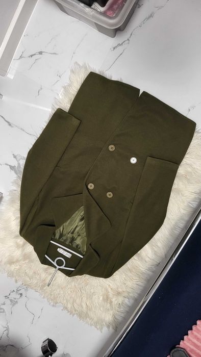 Płaszcz damski trencz zielony M