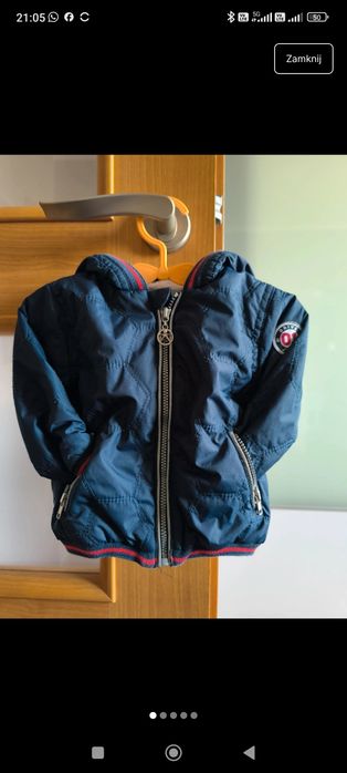 Kurtka dziecięca, granatowa z kapturem