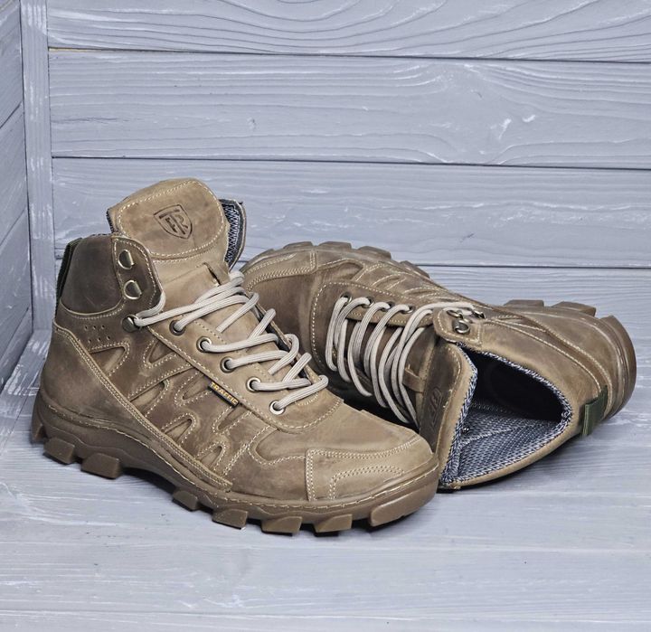 Мужские койот хаки черные прошитые зимние деми ботинки на мембране!!!
