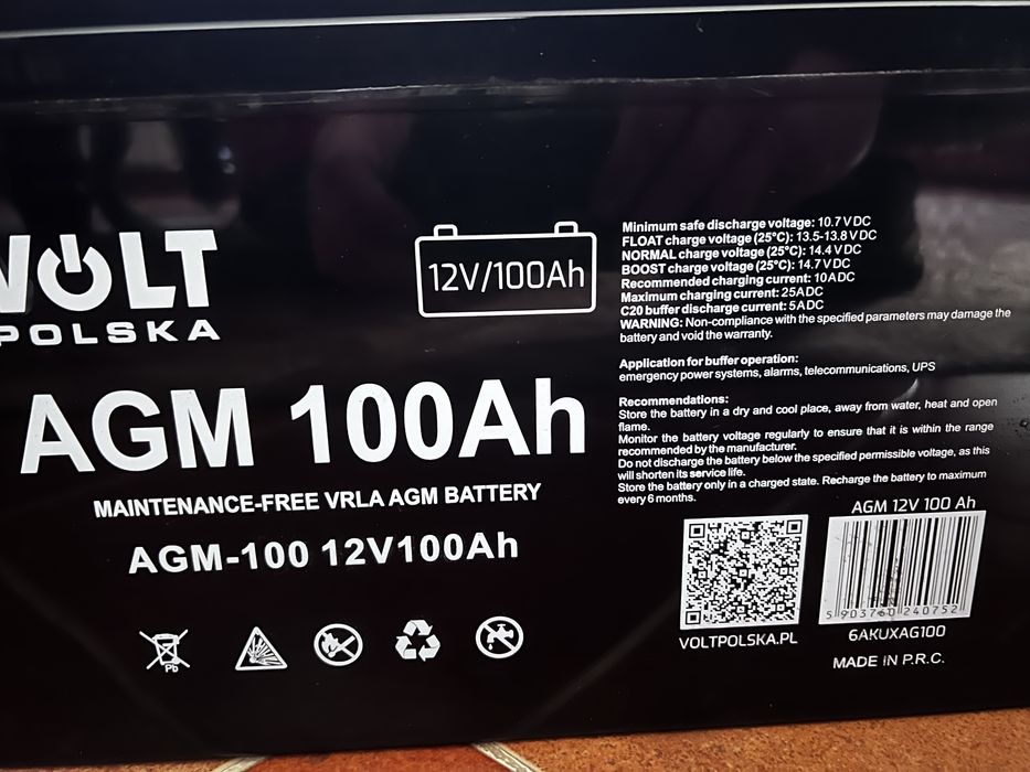 Акумулятор AGM 12v 100ah