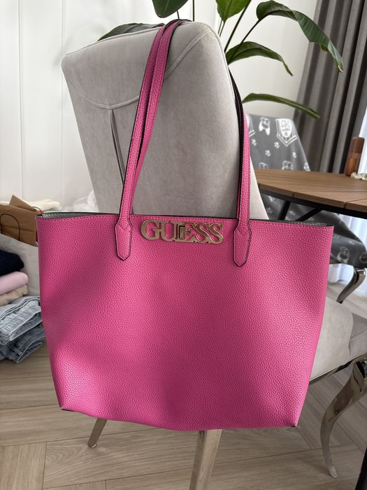 Guess torebka shopper fuksja