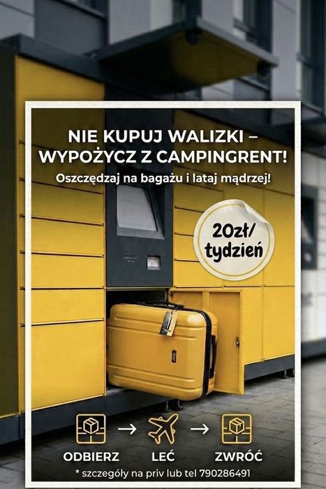 Wypożyczalnia Walizek Lotniczych Tylko 20 zł/tydzień! nadawaj i dobieraj paczkomatem w całej Europie