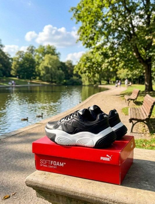 Жіночі весняні чорні кросівки Puma/натуральна шкіра/демісезонні/пума