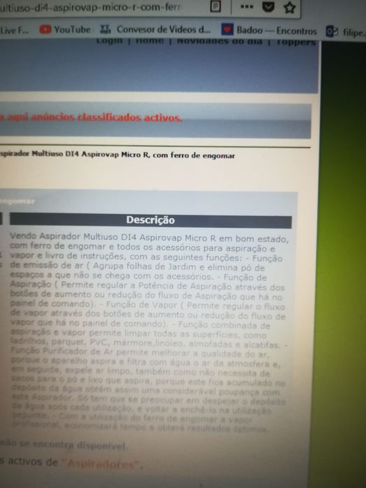 Aspirador di4 como novo