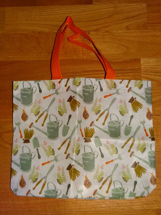 Torba shopper Ekotorba Unisex wzór ogrodniczy konewki sekatory nożyce ślimaki Nowa