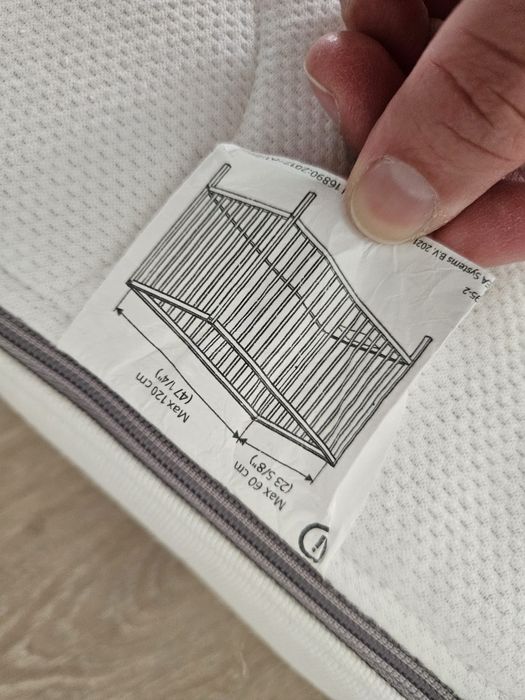 Berço Ikea branco com colchão, 120x60