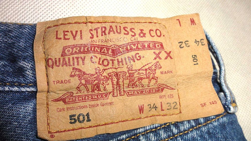 LEVIS 501 - W32-34  L32 - Oryginalne klasyczne spodnie Jeans