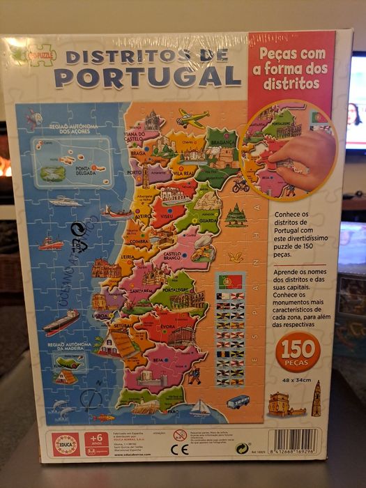 Geo-puzzle dos distritos de portugal