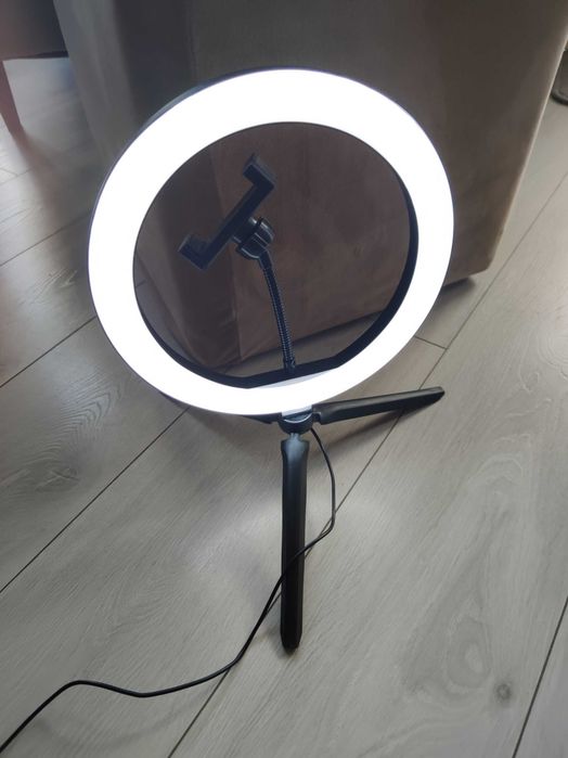 Lampa pierścieniowa LED, uchwt na telefon, statyw stołowy