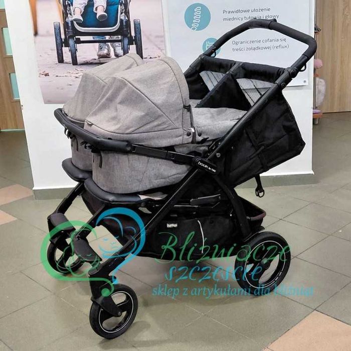 Wózek głęboko-spacerowy dla bliźniąt KOMIS