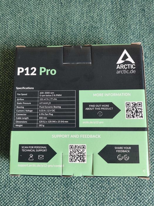 Wentylator ARCTIC P12 Pro PWM 120 mm (Czarny)