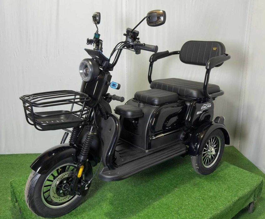 Електроскутер OSCAR Bike 72V/20Ah/1200W чорний триколісний