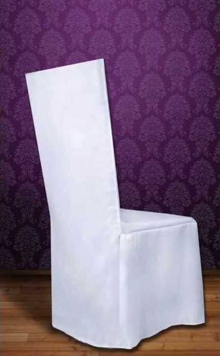 Białe pokrowce na krzesła- używane, sprzedam