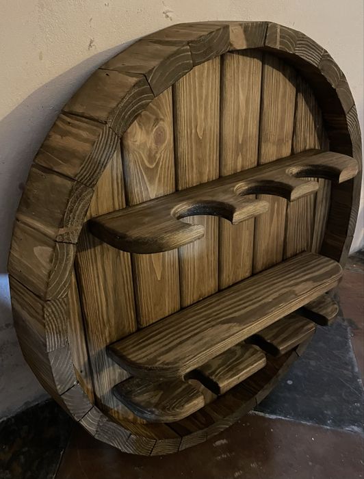 Винна полиця з натурального дерева | Алкополка