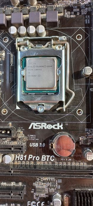 Продам комплект H81 Pro BTC/Celeron(R) G1840 (2.80GHz)/DDR3 4GB 1600Mh