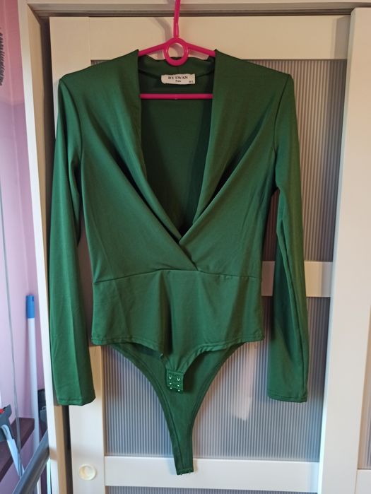 Eleganckie body damskie zielone m/l