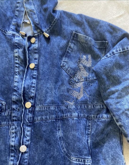 Джинсовое пальто р-р 54