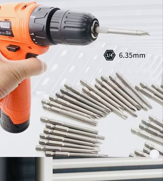 Набір біт Krachtige, 36 шт 1/4 75мм наддовгий магнітні насадки якісні