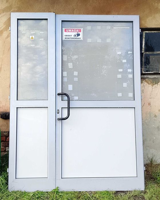 Drzwi zewnętrzne sklepowe gabinetowe 163/218 wejściowe aluminiowe witryna