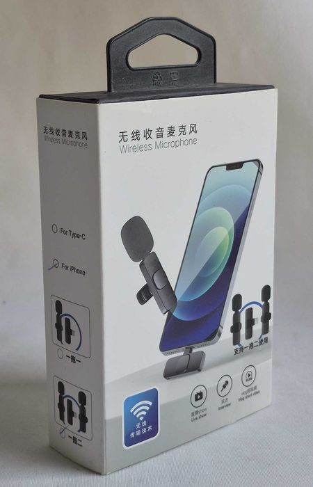 Новий подвійний бездротовий петличний мікрофон K9 для iPhone (Lightning)
