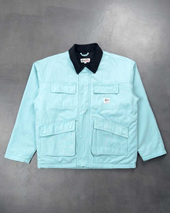 Куртка STUSSY Washed Canvas Shop Jacket Teal Blue