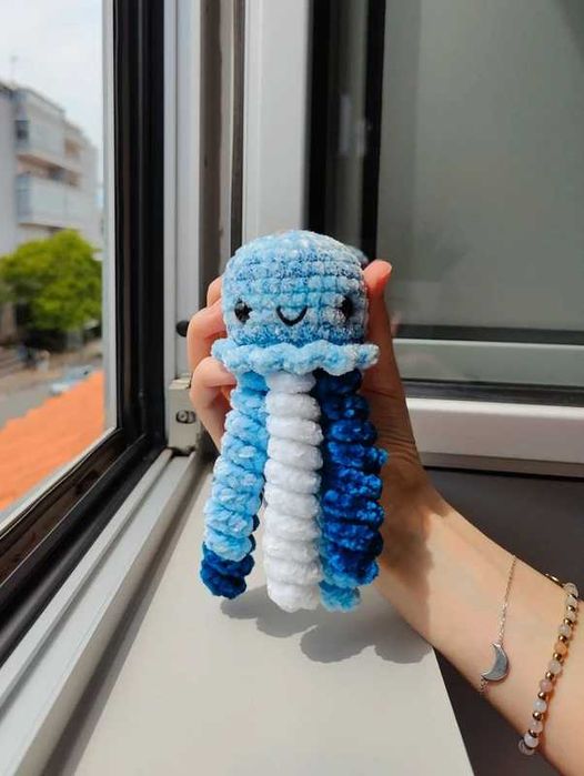 Jellyfish | Medusa Azul em Crochet | Amigurumi