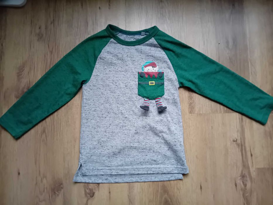 Koszulka świąteczna z elfem Next 110cm (4-5lat)
