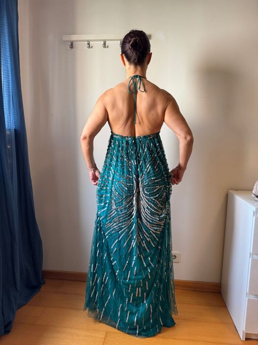 Vestido pedraria azul