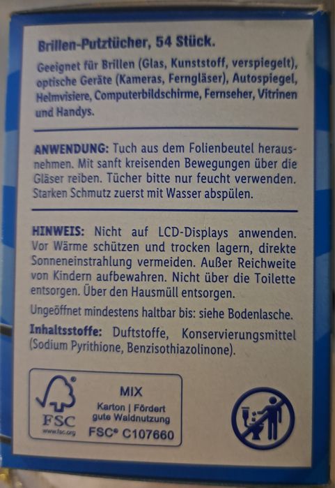 Chusteczki do czyszczenia okularów W5