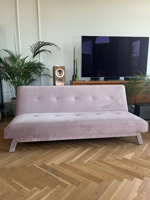 Sofa rozkładana welurowa