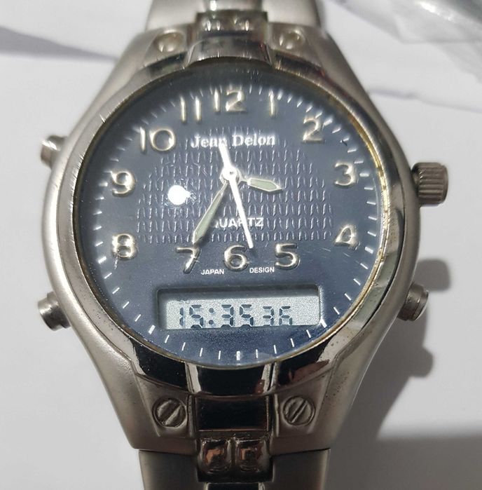 Zegarek nareczny Jean Delon Japan design meski damski unisex 38,5mm bransoleta analogowo cyfrowy ana digi