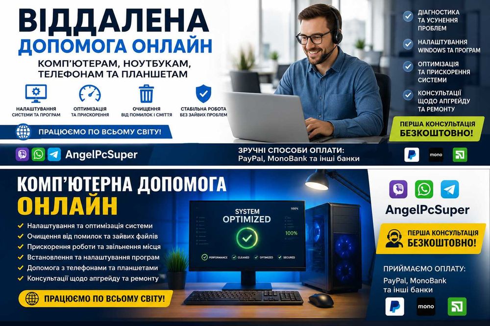Комп’ютерна допомога ОНЛАЙН • Налаштування Windows та оптимізація ПК