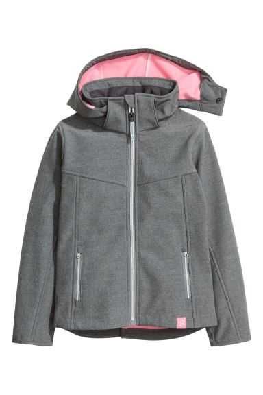 h&m kurtka softshell szara melanzowa na polarze nieprzemakalna roz 164  bdb