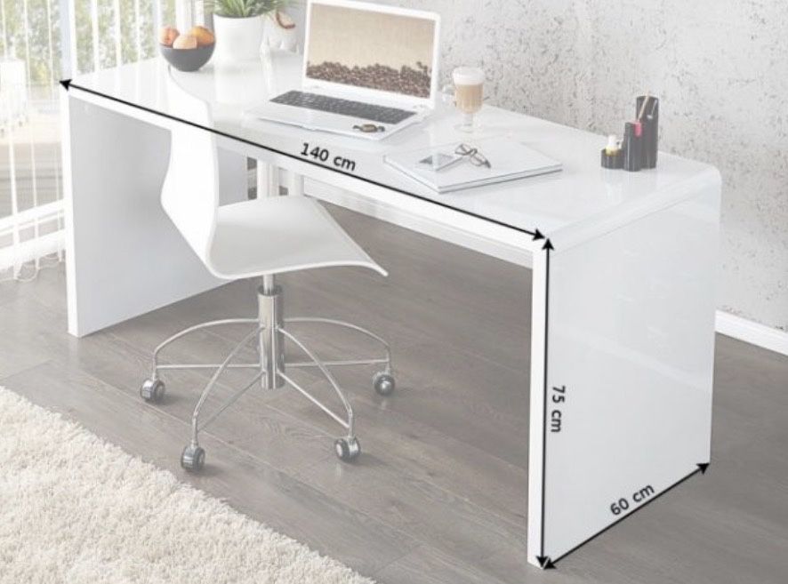 Biurko biały połysk 140x60