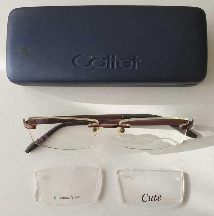 Okulary Cottet, oprawki + szkła "0".