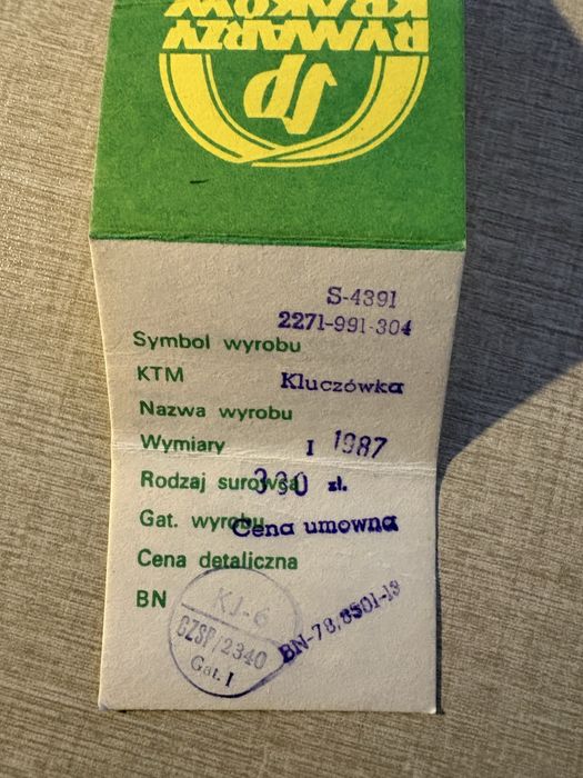 Spoldzielnia Rymarzy Krakow metka vintsge PRL