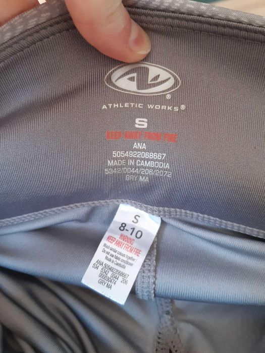 jasnoszare getry legginsy sportowe we wzór do ćwiczeń Athletic Works S