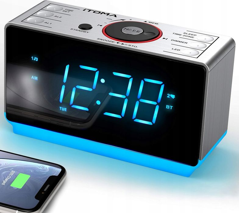 ITOMA Budzik radio z głośnikami Bluetooth CKS708
