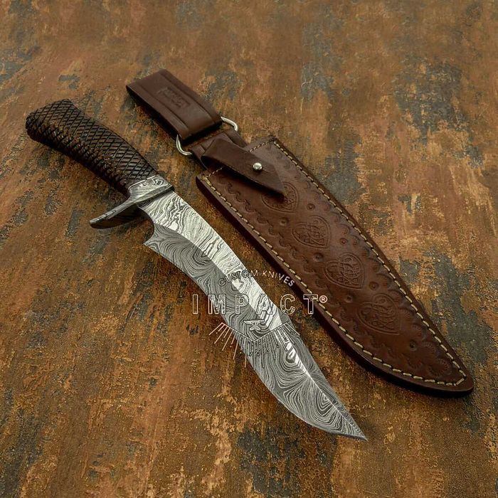 IMPACT nóż Bowie myśliwski Damast z Damastu DM 894 m