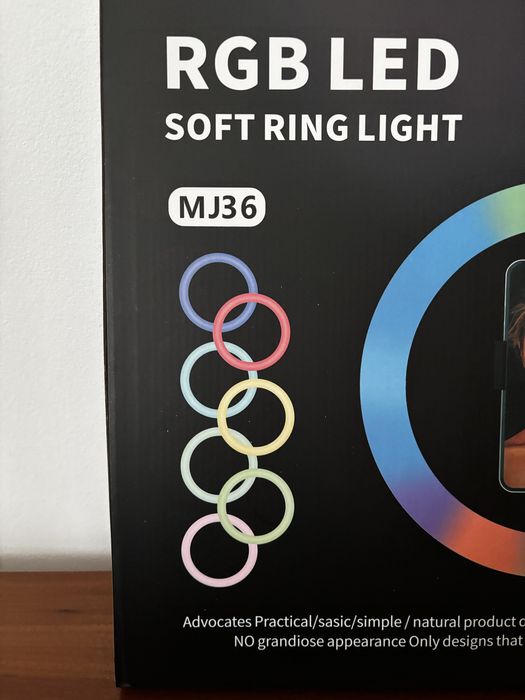 Ring Light RGB 36cm NOVA (Com comando e suporte telemovel incluidos)
