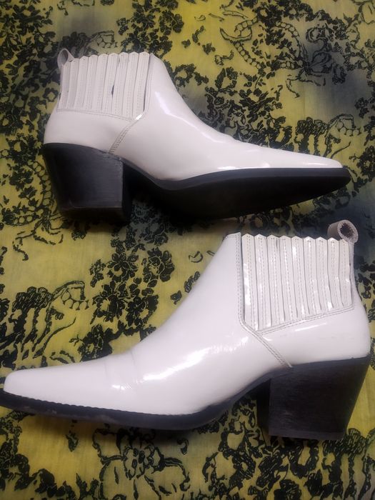 Botki Mango Białe kowbojki damskie rozmiar 40/39 skóra Mango Portugal